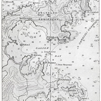Fig. 26 — The embayed coast and coral reefs of eastern Martinique (from British Admiralty Chart No…