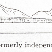 Subdued volcanic mounts, formerly independent islets, are now attached