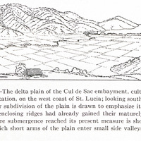 Fig. 30 — The delta plain of the Cul de Sac embayment, cultivated as a sugar plantation, on the…
