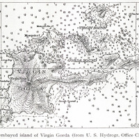 Fig. 45 — The embayed island of Virgin Gorda (from U. S. Hydrogr. Office Chart No. 3904).