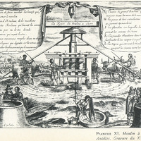Planche XI. Moulin a sucre aux Antilles. Gravure du XVIIe siècle.