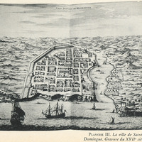 Planche III. La ville de Saint-Domingue. Gravure du XVIIe siècle.