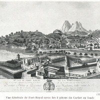 Vue Générale de Fort-Royal (avec les 2 pitons du Carbet au fond)