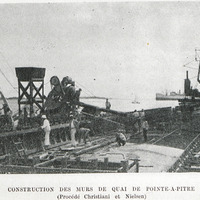 Construction des murs de quai de Pointe-a-Pitre (Procédé Christiani et Nielsen)