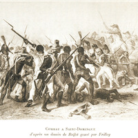 Combat a Saint-Domingue d’après un dessin de Raffet gravé par Frilley