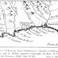 De la carte : “ L'Isle de Saint-Domingue ”, dressée en 1722 pour l'usage du Roy, par G. Delisle,…