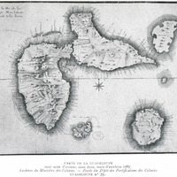 Carte de la Guadeloupe sans nom d'auteur, sans date, mais d'environ 1767. Archives du ministère des…