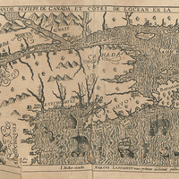 Figure de la Terre Neuve, Grande rivière de Canada, et côtes de l'océan en la Nouvelle France.