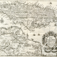 Carte de la Jamaïque nouvellement reveuë divisée en ses gouvernemens, ou paroisses, avec ses ports,…