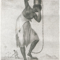 A female Negro Slave, with a weight chaine to her Ancle.