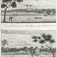 View of l'Esperance, or the Hope, on the Commewine. View of Clarenbeek, on the river Commewine.