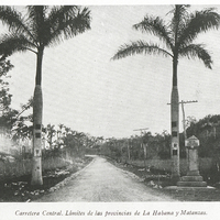 Carretera Central. Límites de las provincias de La Habana y Matanzas