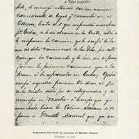 Fragmento del diario de campana de Máximo Gómez. Noviembre de 1868