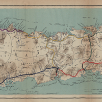 Carte de la Nouvelle-Calédonie. Réseau des routes à établir pendant les années 1883-84-85-86-87-1888