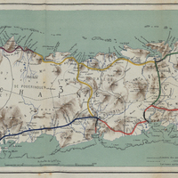 Carte de la Nouvelle-Calédonie. Réseau des routes à établir pendant les années 1883-84-85-86-87-1888