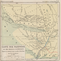 Carte des fazendas du rio Branco supérieur d'après les renseignements recueillis à Boa Vista par H…