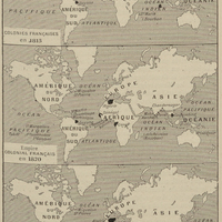 Les colonies françaises en 1815. Empire colonial français en 1870, en 1900.
