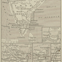 Carte des établissements français de l'Inde