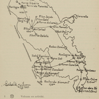 Alignements volcaniques de la Martinique et principaux centres éruptifs.