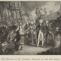 The battle of St. Vincent. Nelson on the San Josef