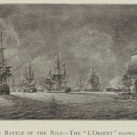 The battle of the Nile. The L'Orient blows up