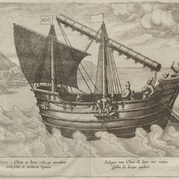 Naves e China et Iava velis ex arundine contextis et anchoris ligneis - Schepen van China ent Java…