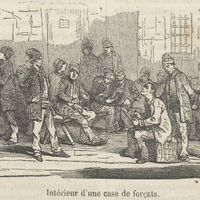 Intérieur d'une case de forçats