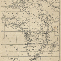 Carte semi-muette de l'Afrique, avec les initiales des noms des lieux.