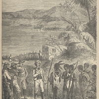 David Livingstone et ses compagnons en voyage dans l'Afrique australe. — Bords du Zambèze ; tribu…