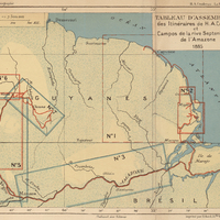 TABLEAU D'ASSEMBLAGE des Itinéraires de H.A. Coudreau et Campos de la rive Septentrionale de l…