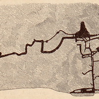[Gravure sur bois représentant les couloirs de la grotte Lapa Vermelha au Brésil]