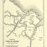 Carte de l'ïle de Caïenne et de ses environs