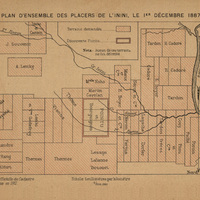 Plan d'ensemble des placers de l'Inini, le 1er décembre 1887