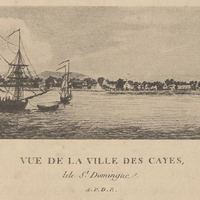 Vue de la ville de Cayes, Isle de St Domingue