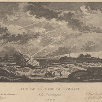 Vue de la rade de Léogane, Isle St Domingue.