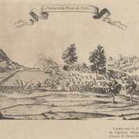 Combat de la Pointe de Sable. Combat entre les flibustiers anglais du Capitaine Morgan et les…