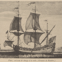 Flute, vaisseau de charge à la voile. (Gravure de Randon.)