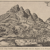 « Combat des Cinq Combles » à Saint-Christophe entre les Anglais et les Français, 1666.