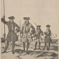 Marine royale sous Louis XV. De gauche à droite : capitaine des gardes de la marine, capitaine et…