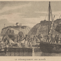 Le débarquement des blessés.