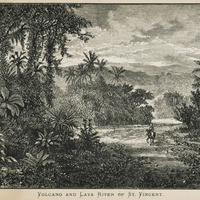 Volcano and Lava River of St. Vincent