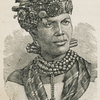 Martiniquaise portant une coiffe et des bijoux traditionnels