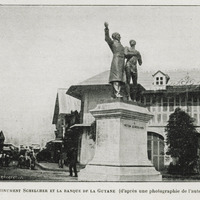 Le monument Schelcher et la banque de Guyane