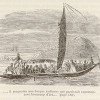 Il rencontra une barque indienne qui paraissait construite avec beaucoup d'art...