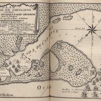 Plan de la ville de Cartagène située aux Indes occidentales d'Espagne avec la situation des forts…