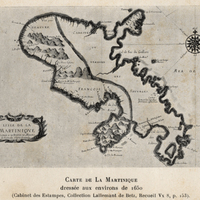 Carte de la Martinique dressée aux environs de 1650