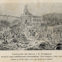 Capitulation des Anglais à la Guadeloupe devant le corps expéditionnaire commandé par Victor Hugues…