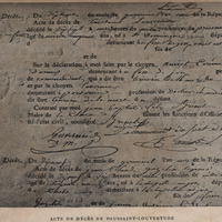 Acte de décès de Toussaint-Louverture