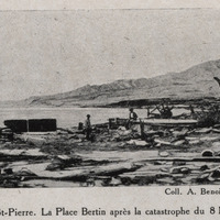 Saint-Pierre. La Place Bertin après la catastrophe du 8 mai 1902