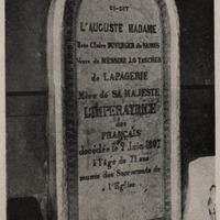 Trois-Ilets. Epitaphe du Tombeau de Mme de Lapagerie, mère de l'Impératrice Joséphine